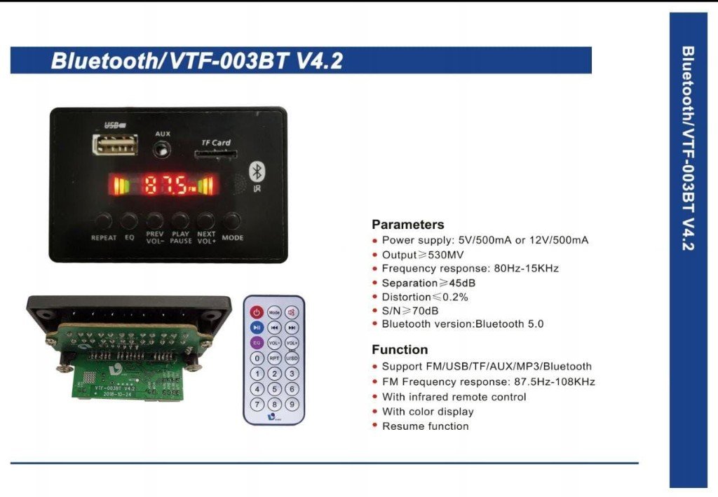 VTF-003BT V4.2 Bluetooth Module